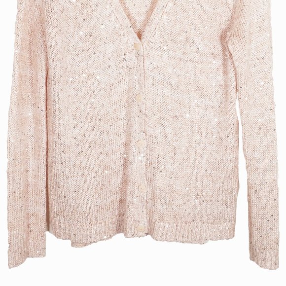 ⭐️ H&M Golden Sequin knit long sleeves cardigan sweater Size S - Picture 3 of 7